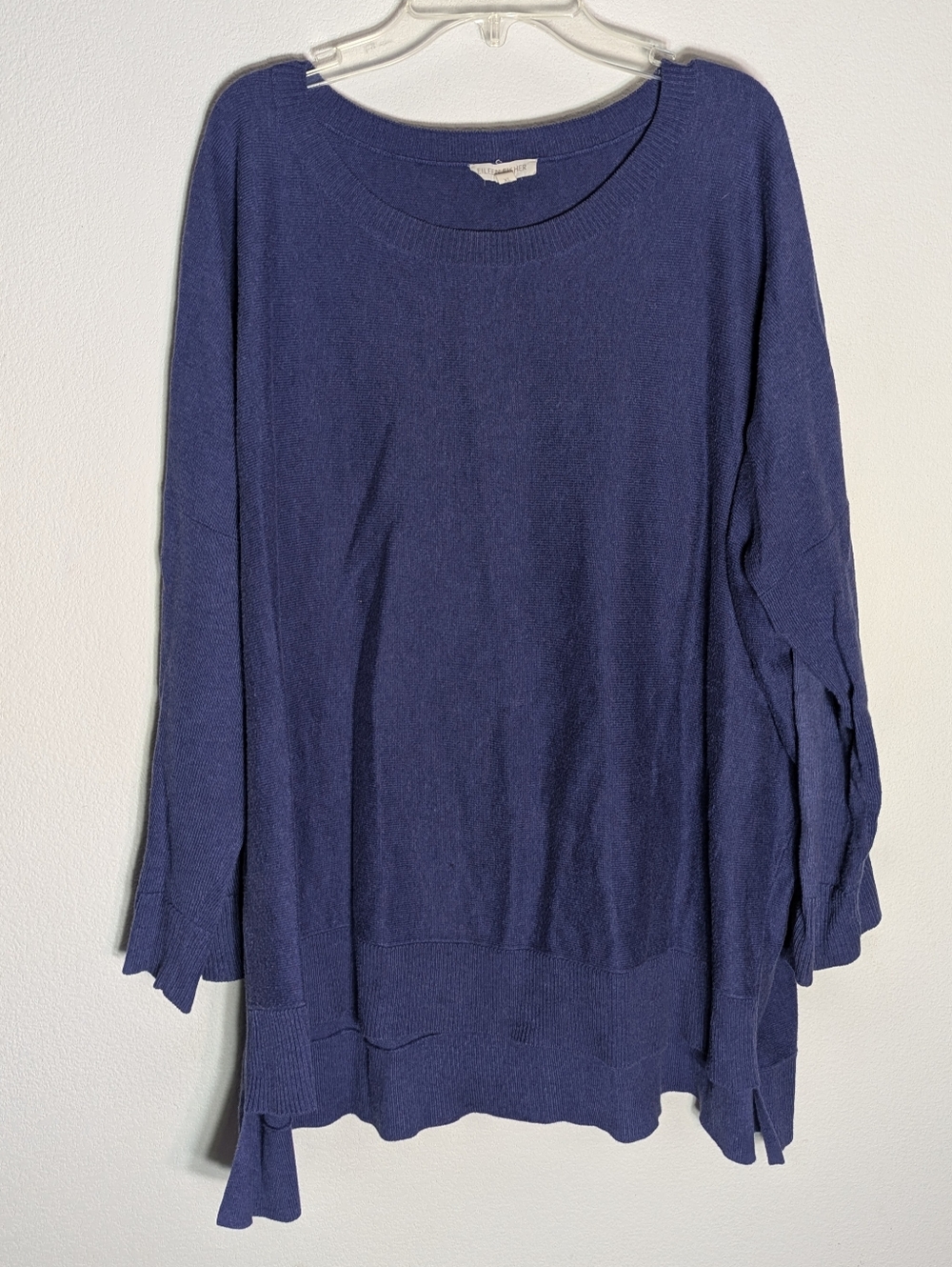 Eileen Fisher Womens Sweater 100% Organic Cotton Quiet Luxury Purple Pullover XL